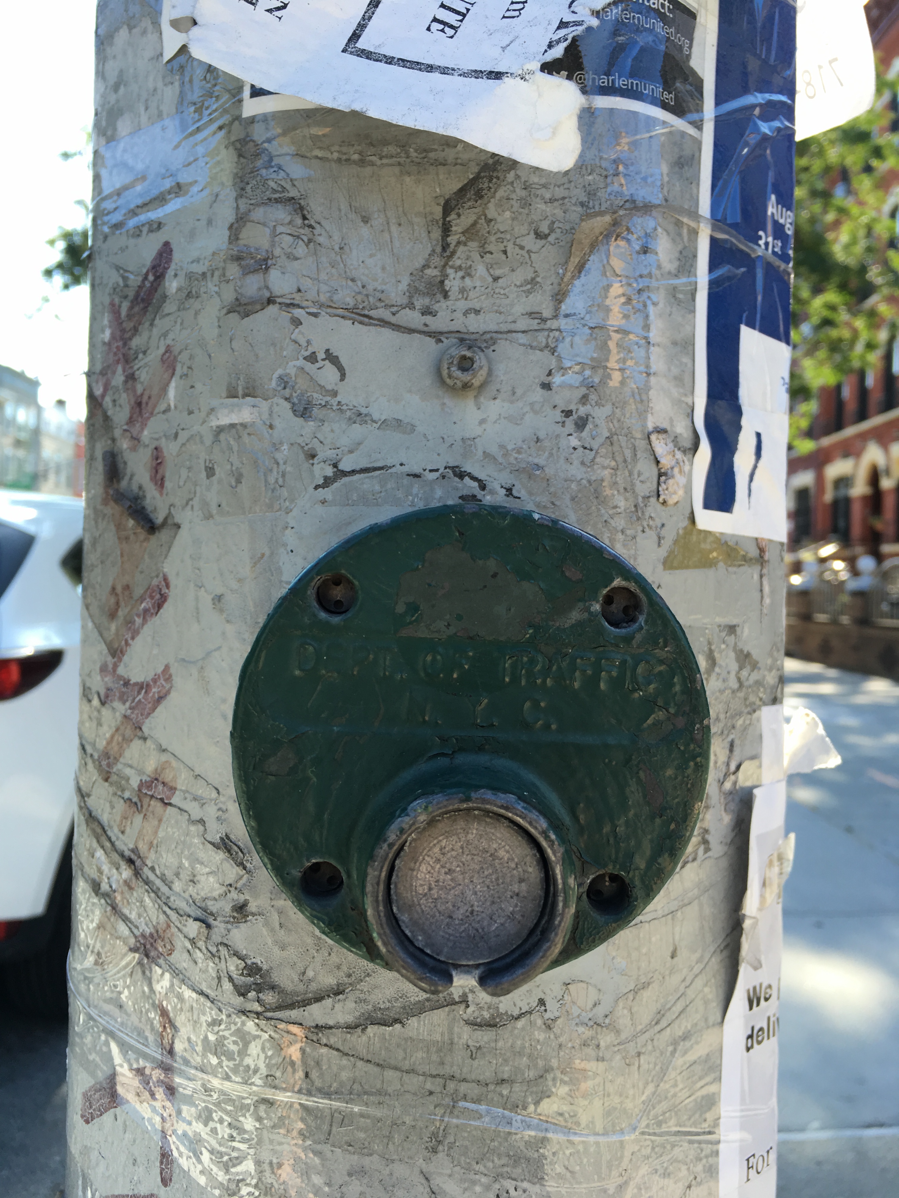 Crosswalk button at Bushwick Ave. and Kosciuszko street.