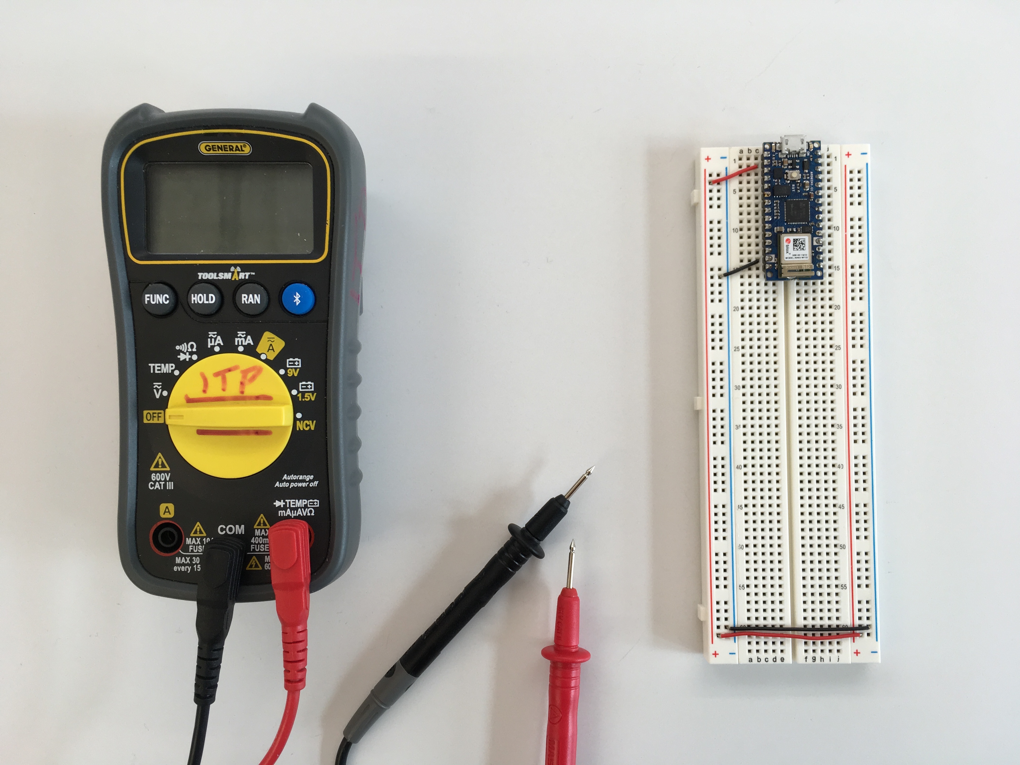 Setting up the breadboard, part 2: connecting the power supply.
